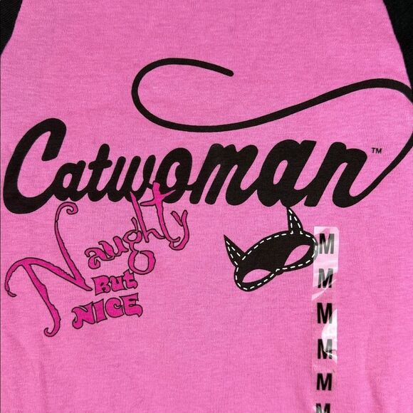 Pink and Black Catwoman Graphic Tee Juniors NWT Size Medium - Picture 2 of 5